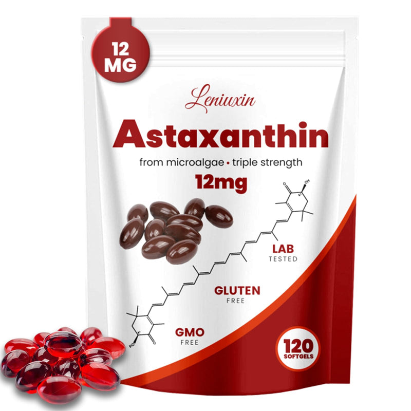[Australia] - Astaxanthin 12mg,Tanning Pills,Premium Organic Astaxanthin Antioxidant Supplements,Supports Immune, Skin, Eye & Joint Health-Non-GMO, Gluten-Free, 4 Month Supply, 120 Servings (1) 120 Count (Pack of 1) 