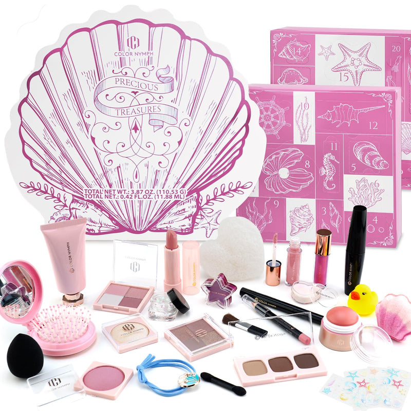 [Australia] - Color Nymph Makeup Advent Calendar 2025, 24 Days Surprise Beauty Makeup Gift Sets for Adlut Women & Teen Girls, 2025 Christmas Countdown Calendar Holiday Full Cosmetic Kit (Pink) 