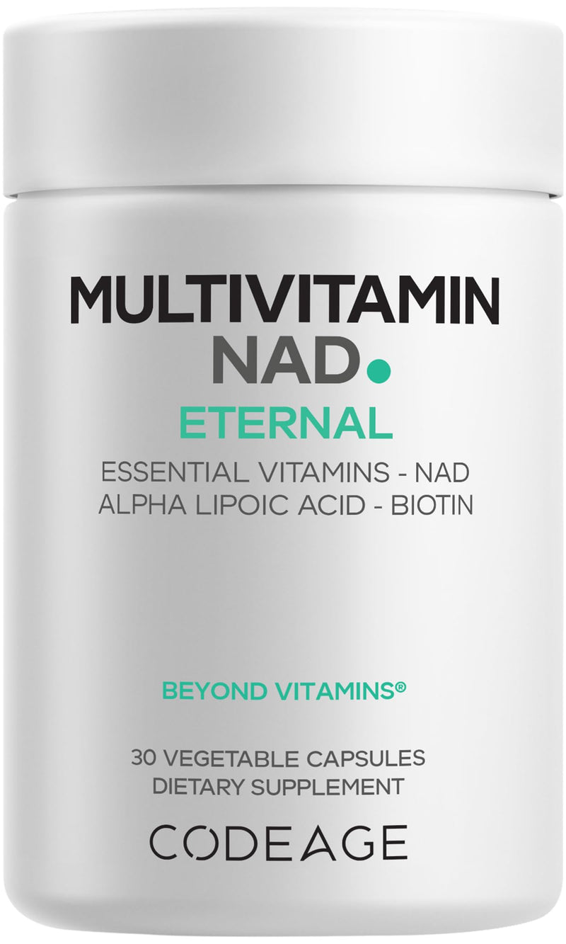 Codeage Multivitamin NAD Supplement - NAD+ Energy & Healthy Aging Support - Vitamin D3 K2, P5P, Methylated B12, Alpha Lipoic Acid, Folate, Riboflavin, Biotin, B Complex Pills - Non-GMO - 30 Capsules