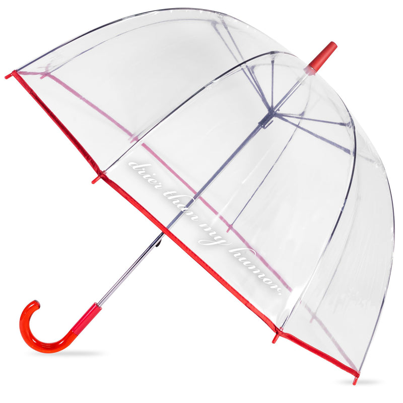 kate spade new york Clear Umbrella for Rain, Large Bubble Umbrella for Adults with Floral Design Drier Than My Humor