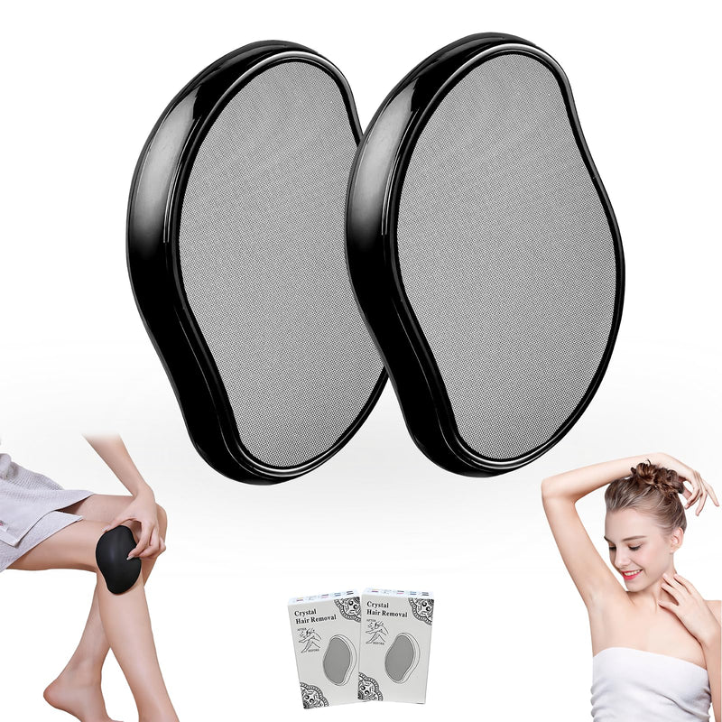 [Australia] - Crystal Hair Remover, Crystal Hair Eraser, Reusable Nano Glass,Multi-Color and Style Options,Easy to Wash,Ideal for Soft and Silky Skin,Skin Exfoliation (Nano Mirror coarse Glass(Black)) Nano Mirror Coarse Glass(black) 