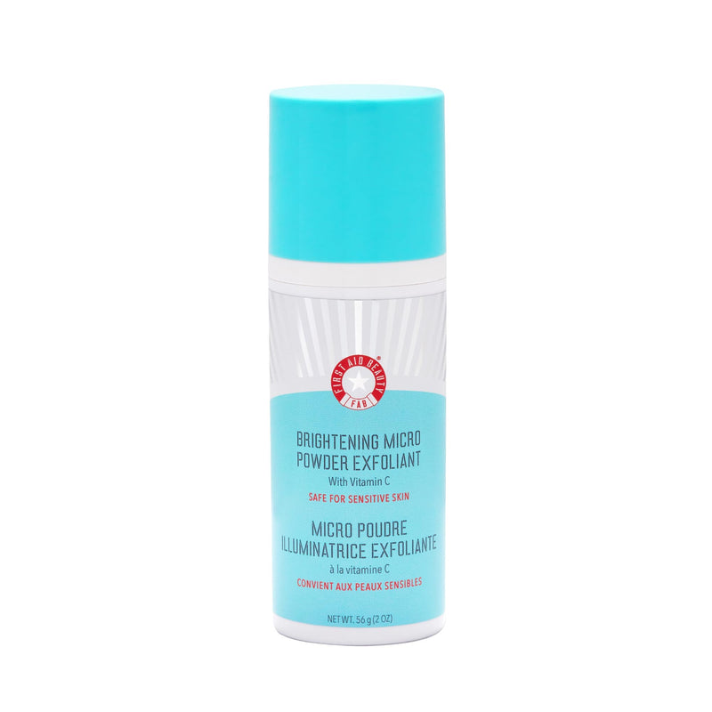 First Aid Beauty Micro Powder Exfoliant - Face Exfoliator with Vitamin C & Jojoba Beads - Ultra-Fine Face Scrub Revives Dull Skin, (2 oz)
