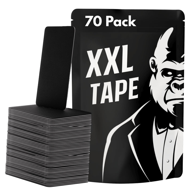XXL Athletic Tape (70 Extra Large Strips) - Tape Strips for Men - Strong Adhesive, Pain-Free Removal