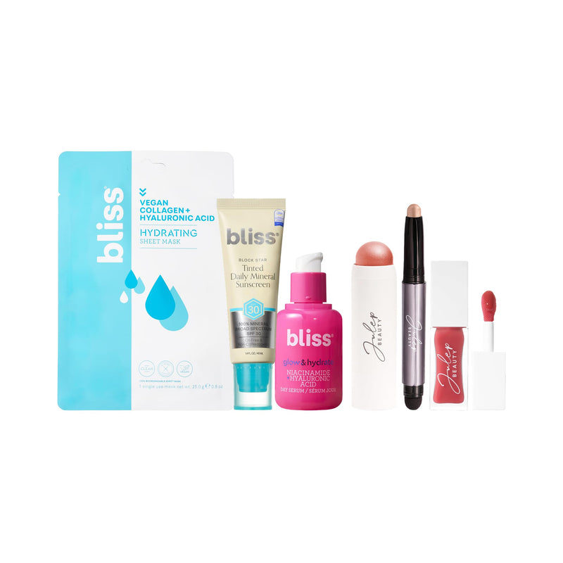 [Australia] - Bliss Bachelorette Makeup Kit - Hydrating Skincare & Makeup Set - Includes Julep Eyeshadow Stick & Bliss Glow Serum Skincare 