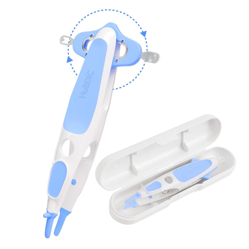 [Australia] - HubiBaby 3 in 1 Baby Nose Cleaning Tweezer Booger Remover and Baby Ear Wax Removal Tool with Soft Silicone Dual Ear Wax and Safe Nasal Picker for Newborns Infants & Toddlers Blue 