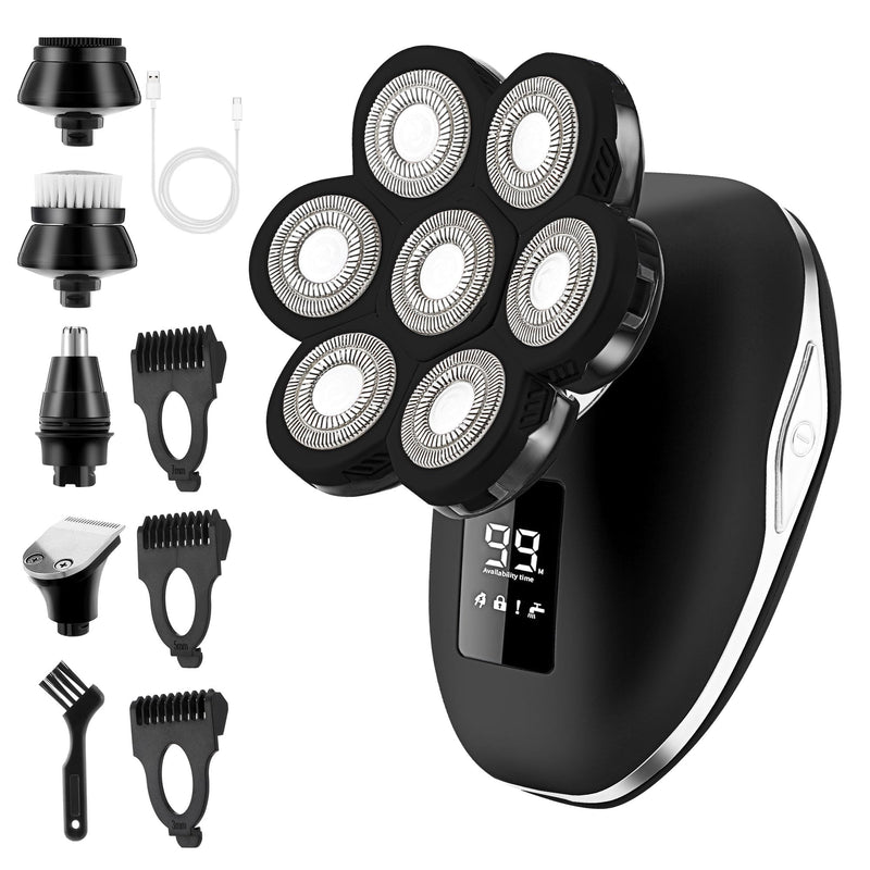 [Australia] - Electric Razors for Women, 7D Electric Shaver for Women, 5 in 1 Lady Shavers, Wet/Dry Bikini Trimmer, Rechargeable Face Razor for Arms Legs Armpit Pubic Area Black 