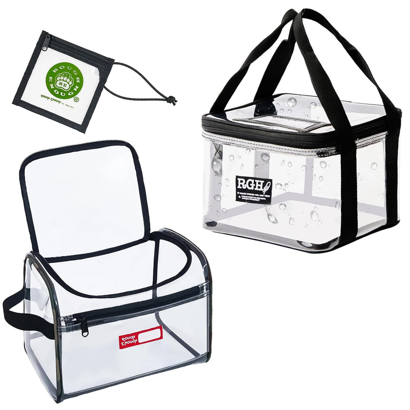 Rough Enough Clear Makeup Toiletry Bag Cosmetic Organizer Large for Travel Women Bundle Set