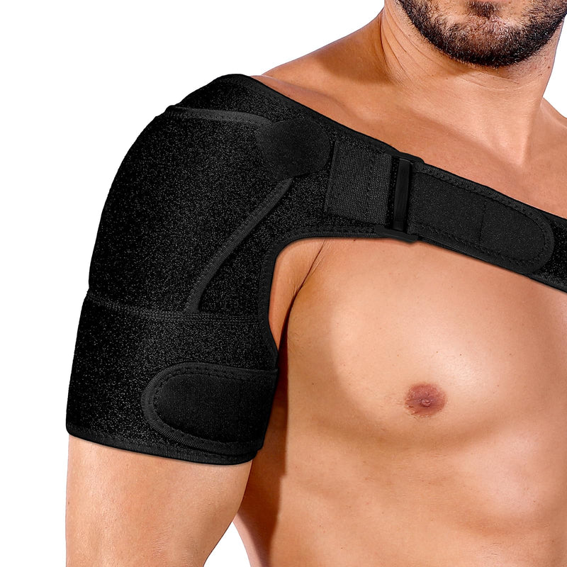 [Australia] - Shoulder Brace for Men and Women for Torn Rotator Cuff,Arm Sling Shoulder Immobilizer,Shoulders Compression Sleeve and Support For Pain Relief,Adjustable,Suitable for Both Left and Right Arms (1, Black) 1 