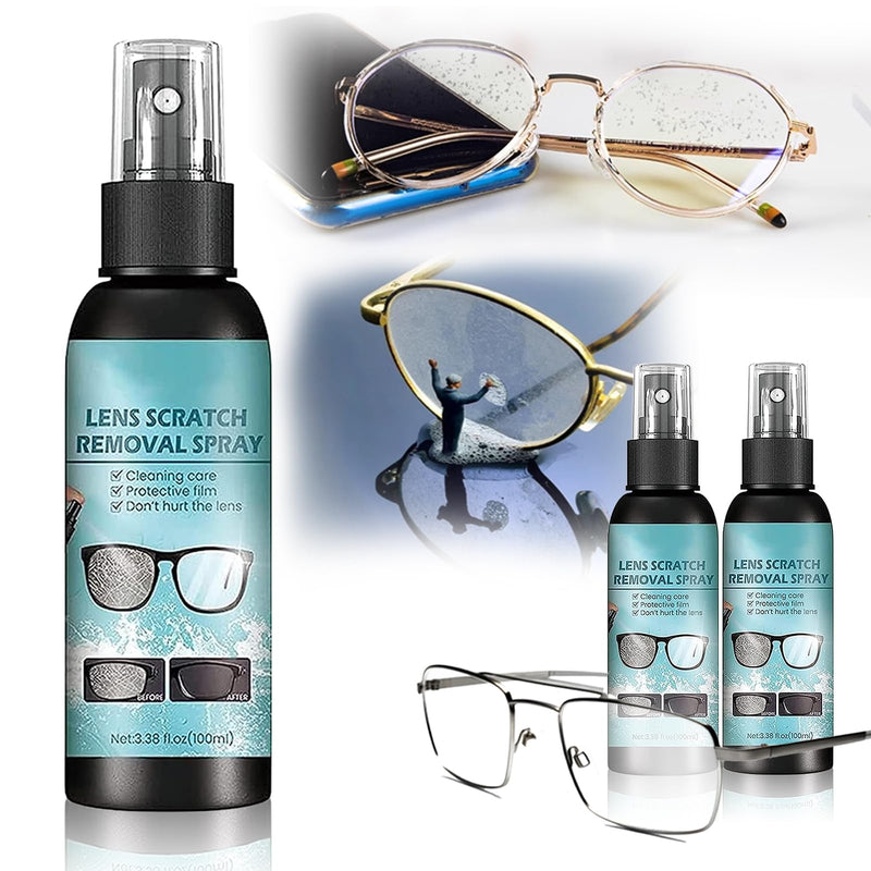 [Australia] - 2PCS-Lens Scratch Remover, Scratch Remover for Eyeglasses, Eyeglass Scratch Remover, Lens Scratch Remover for Eye Glasses, Pocket & Travel Essentials, Eye Glass Cleaners Spray. (100ml) 1 