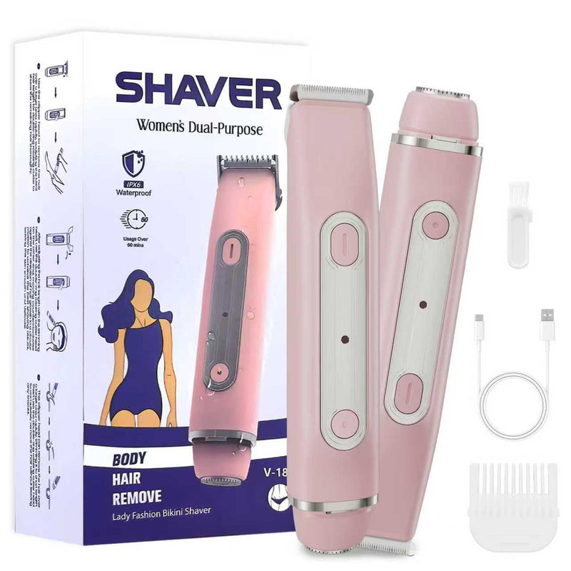 [Australia] - Bikini Trimmer for Women - 2 in 1 Women Electric Razors,Cordless Body Shaver for Trip,Replaceable Lady Facial Razor, IPX6 Waterproof&Easy Cleaning, Ceramic Blade, USB Charge 706 Pink 