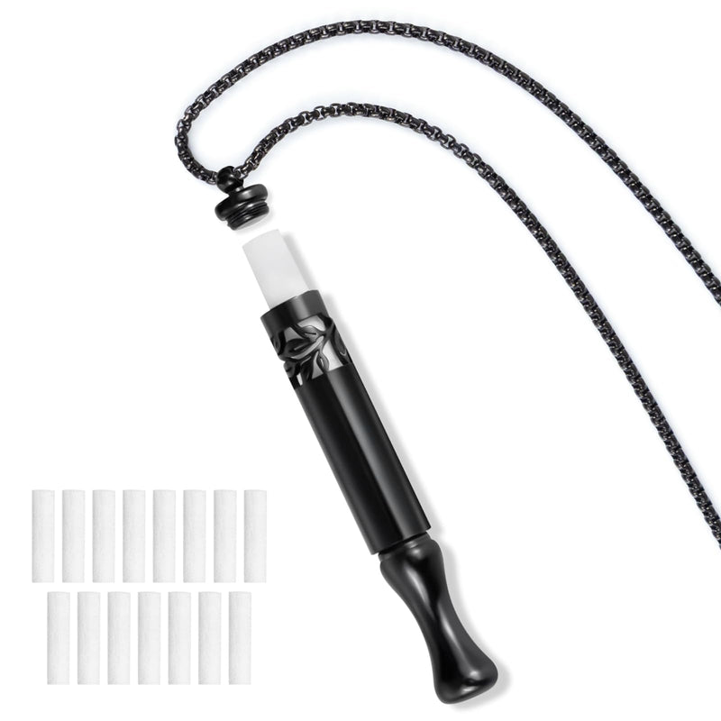 [Australia] - Breathlink Quit Smoking Necklace, Breathing Necklace for Fidget Relief and Smoking Cessation, Breathe Free Aids - Natural Stop Smoking Aid for Anxiety Relief black 