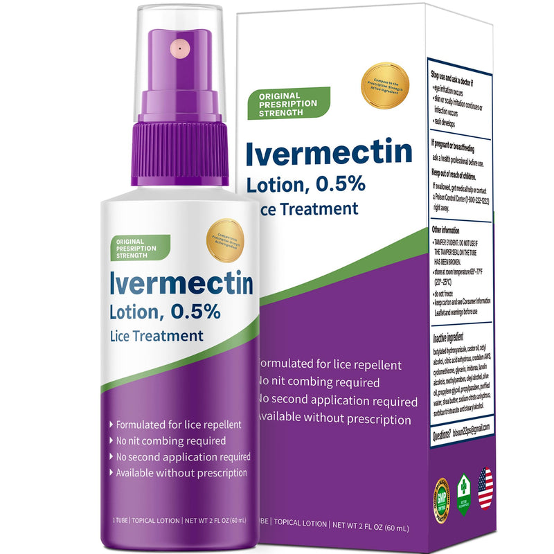 [Australia] - Ivermectin Lotion 0.5%, 2oz, Lice Treatment, No Head Combing Required, Just One Application Will Done 