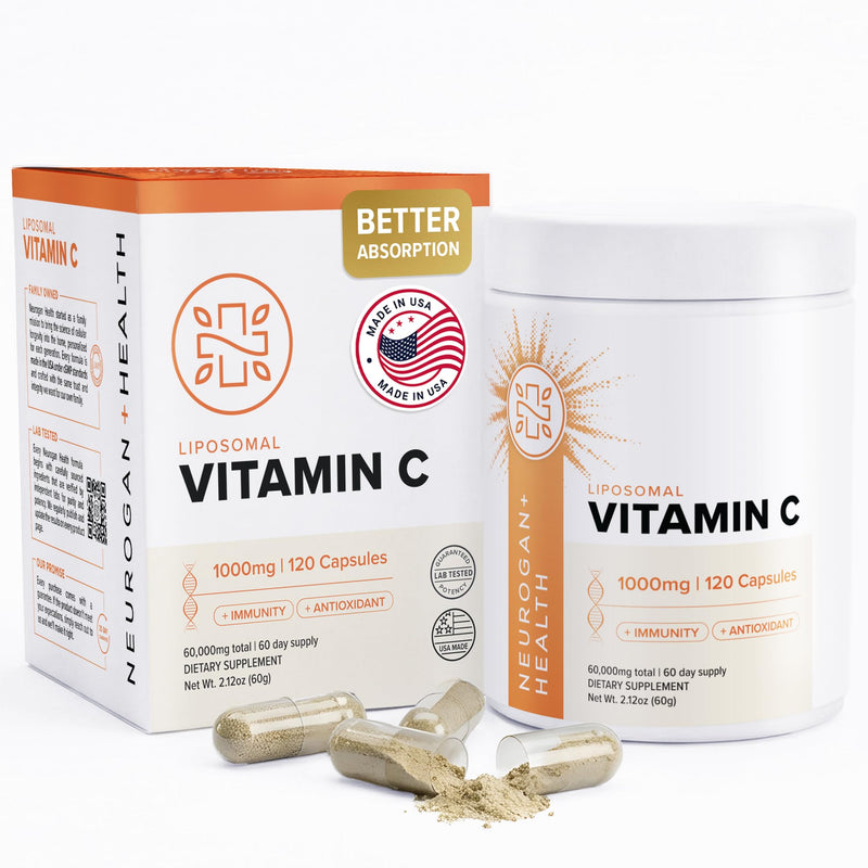 Neurogan Liposomal Vitamin C 1000mg - Antioxidant & Immune Support - 120 Ct | High Absorption, Stomach-Friendly Vitamin C Supplement, Soy-Free Sunflower Lecithin Capsules, 2-Month Supply, Made in USA