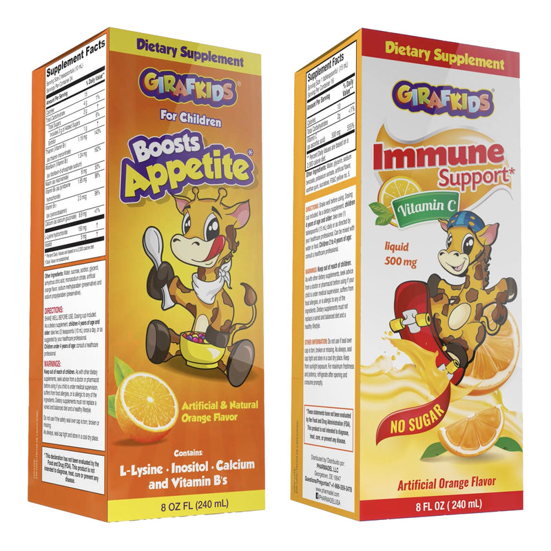 GirafKids Multivitamins Bundle for Kids Ages 4+, Appetite Booster & Vitamin C