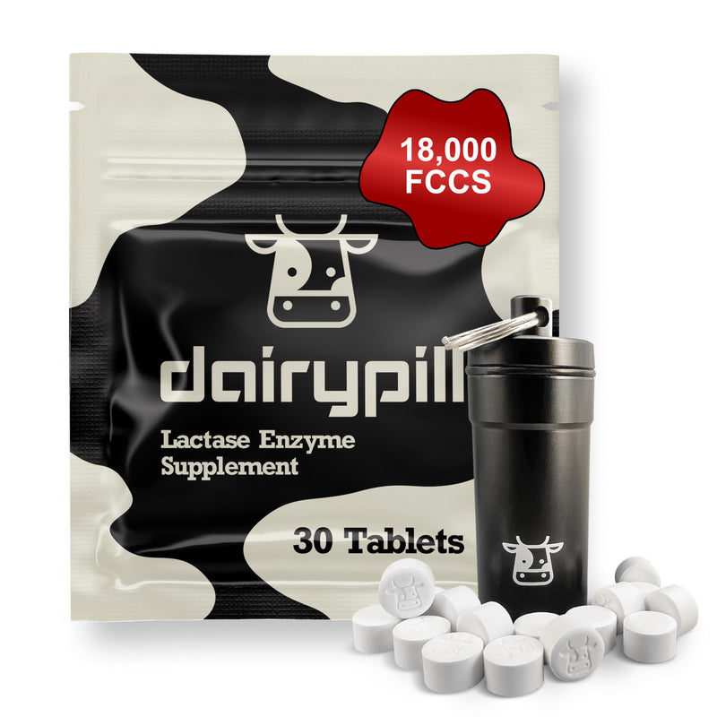 [Australia] - DairyPill Lactase Enzyme Supplements to Support Lactose Digestion, 18,000 FCCs per Pill, Portable, Easy to Swallow, Preservative and Gluten Free, American Made, Non GMO, 30 Count 30 Count (Pack of 1) 