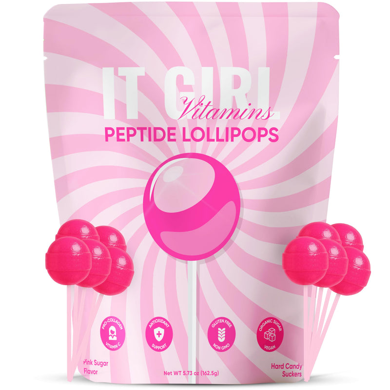 Collagen Peptide Lollipops for Women & Teens – Hair Skin and Nails Supplement with Hyaluronic Acid and Vitamin C – Beauty Candy Pops for Glowing Skin – Low Sugar Vegan Collagen Vitamins for Adults 10