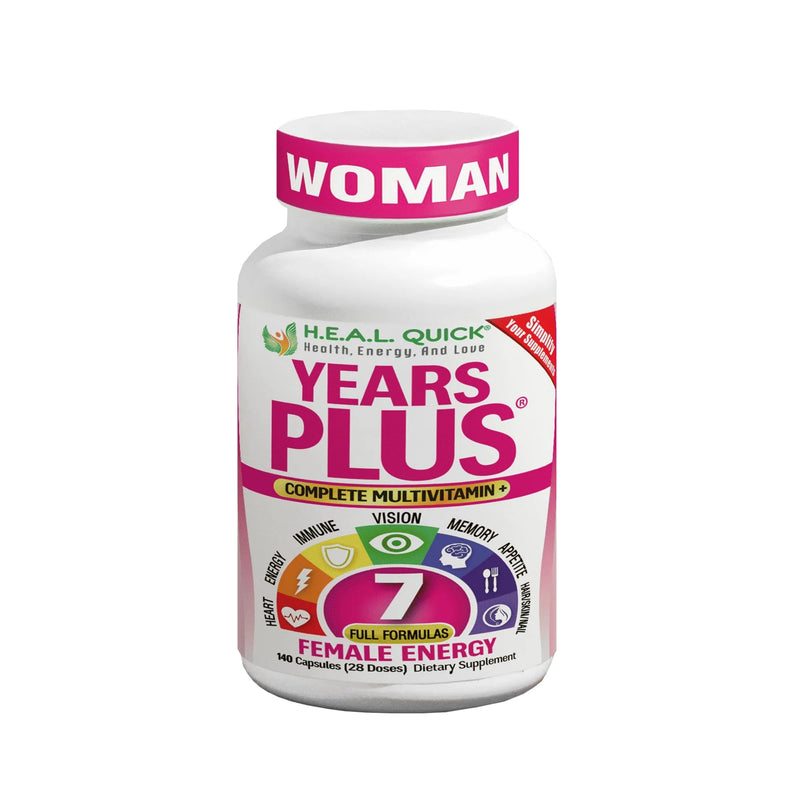 Century Systems H.E.A.L. Quick Years Plus Woman - 140 Capsules | Complete Multivitamin for Women 45+ with Green Tea Extract, Evening Primrose Oil, Resveratrol & Rotiola - 28 Servings
