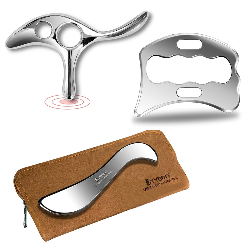 [Australia] - BYYDDIY 3 in 1 Stainless Steel Muscle Scraper Tools Set (TSD) TSD 