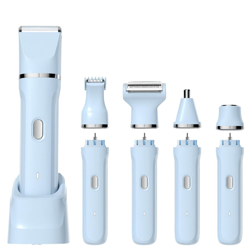 [Australia] - Bikini Trimmer for Women - 5 in 1 Electric Razors for Ladys Pubic Facial Nose Body Leg Hair Removal, Waterproof Electric Shaver for Women Private Area Sensitive Skin, Personal Hair Trimmer 