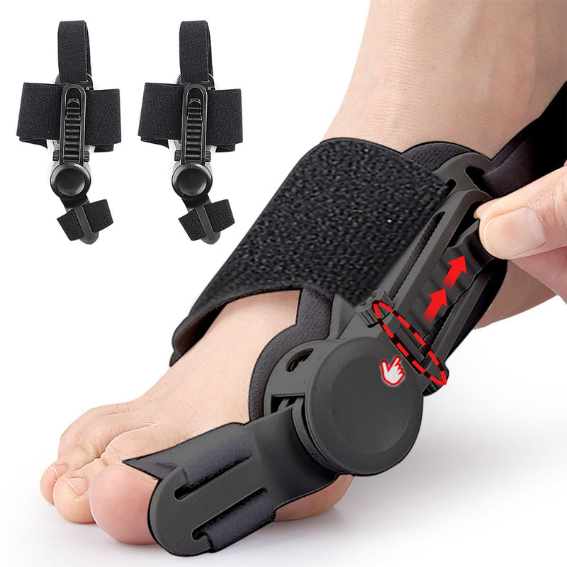 [Australia] - Recovist Bunion Corrector for Women & Men- Upgraded Tailors Big Toe Straightener Orthopedic Bunions Splint for Hallux Valgus Pain Relief Hammer Toe Straightener Left/Right Feet - 2PC Black 