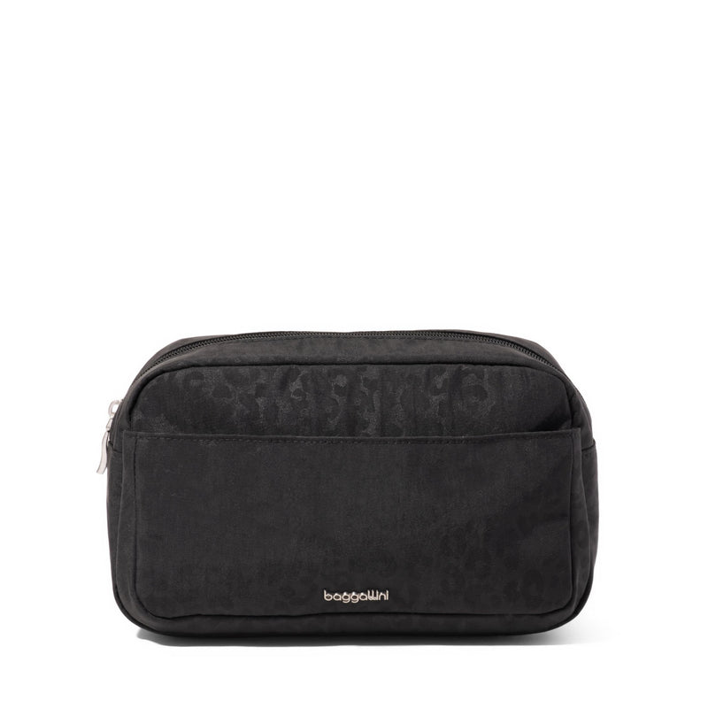 Baggallini Pocket Cosmetic With Brush Organization One Size Black Cheetah Emboss