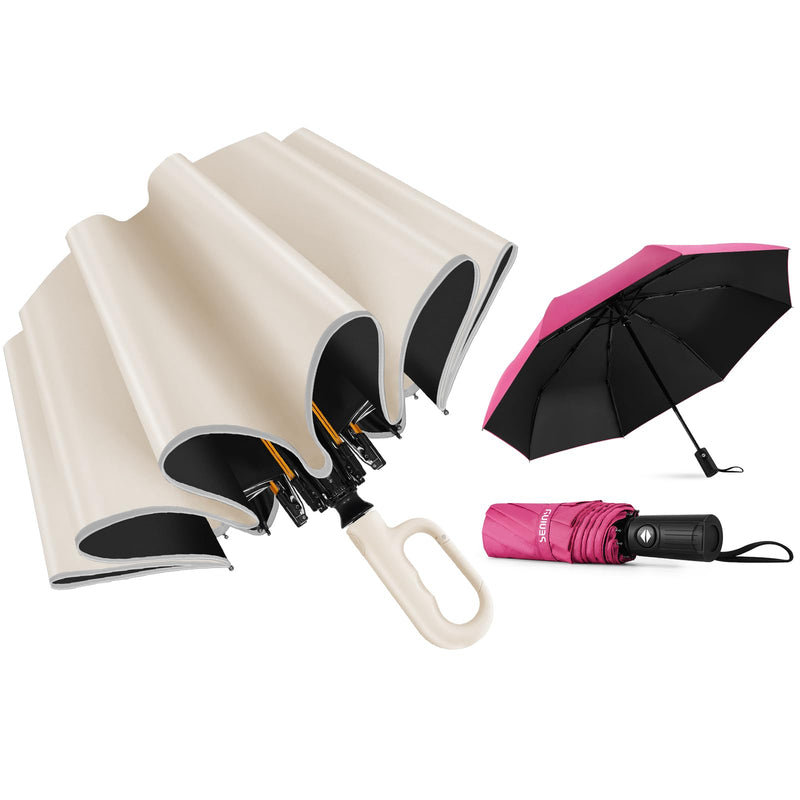 Seniny Umbrella with Carabiner Handle & Automatic Umbrella for Rain