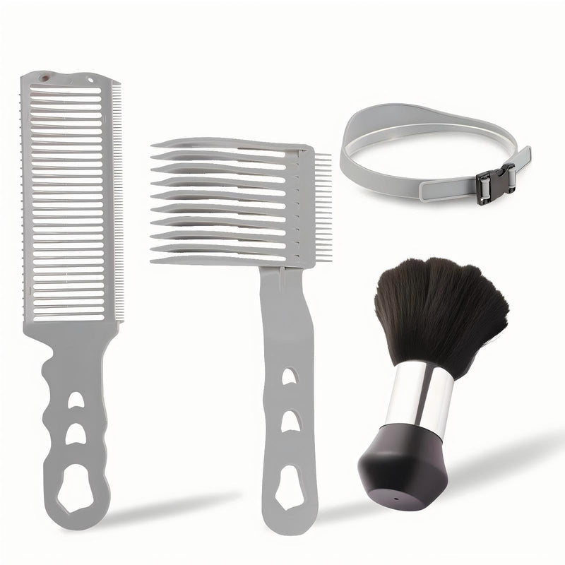 [Australia] - 4PCS Fade Comb Tool Set, Self Haircut Kit for Men Haircut Gradient Hair Comb Compatible with All Clipper,for Home,Salon,School Use (Black/Grey) 