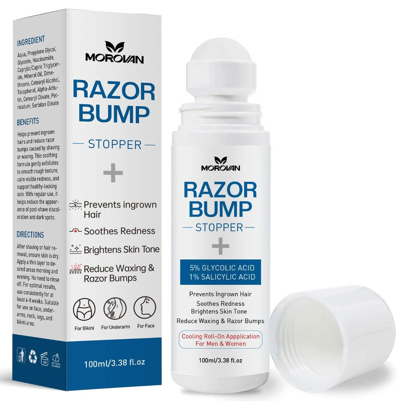 [Australia] - Morovan Razor Bumps Treatment: Ingrown Hair & Razor Burn Solution for Bikini Beard & Body for Women and Men 100ml 