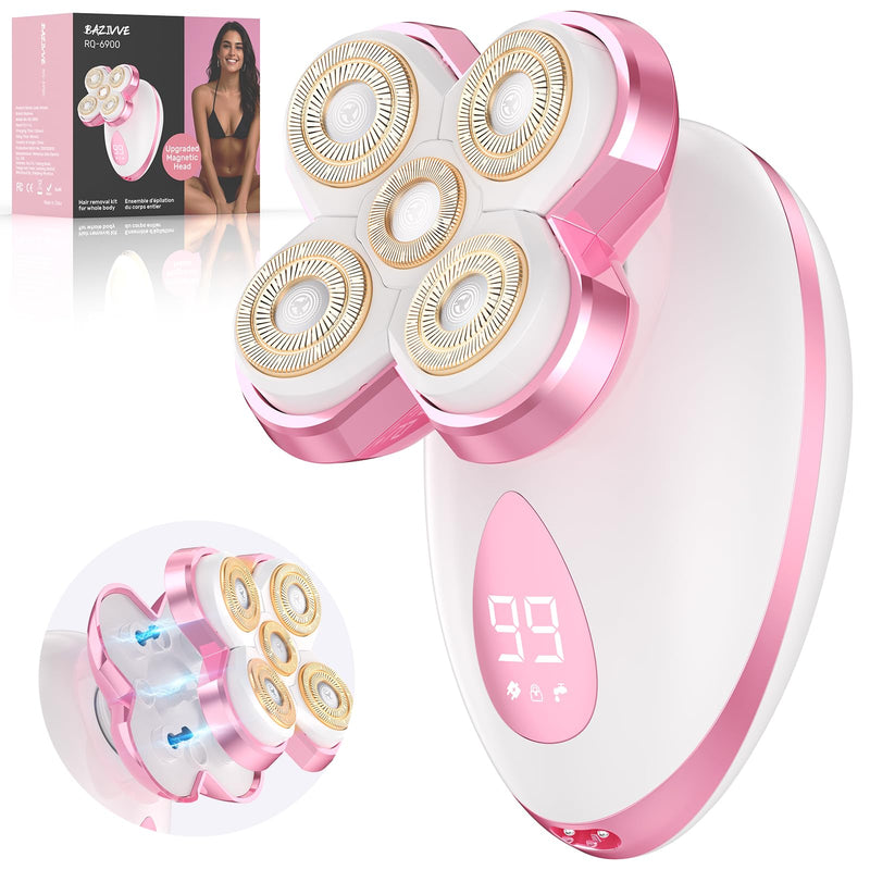 [Australia] - Electric Razors for Women - Upgraded Magnetic Electric Shaver for Women, Cordless Painless Hair Remover for Legs Bikini Face, Lady Trimmer for Sensitive Skin, Detachable and Waterproof, Pink 