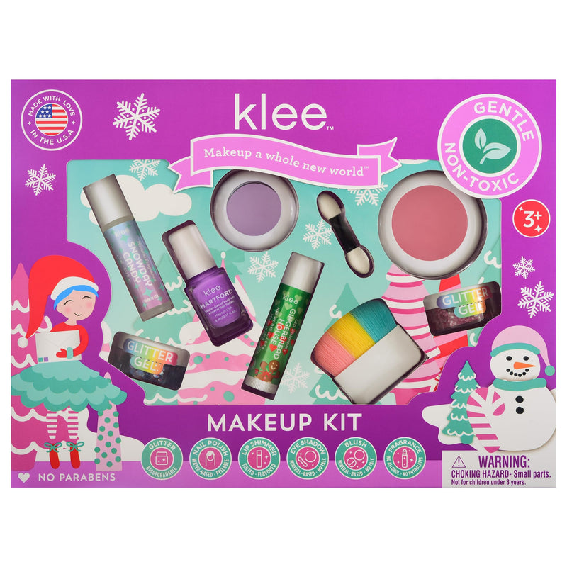 [Australia] - Klee Naturals Holiday Deluxe Mineral Makeup Kit. Gentle and Non-Toxic. Perfect for Kids and Tweens. Made in USA. (Festive Jingles) Festive Jingles 