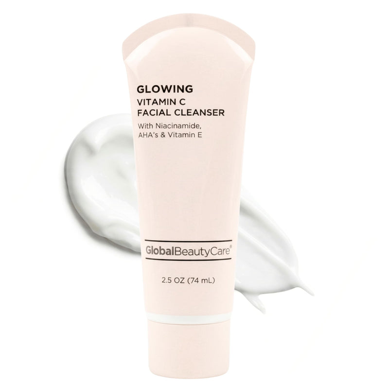 Global Beauty Care Glowing Facial Cleanser - Vitamin C Face Wash to Support Even-Looking Tone and Radiant, Brighter Skin with Niacinamide, AHA & Vitamin E, Gentle Daily Cleanser, 2.5 fl oz (1-Pack) 2.5 Fl Oz (Pack of 1)