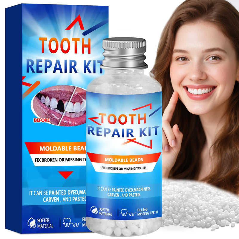 [Australia] - Tooth Repair Kit, Moldable False Teeth Beads, for Missing, Broken Temporary Thermoplastic Beads, Comfortable DIY at Home Use 30ML 