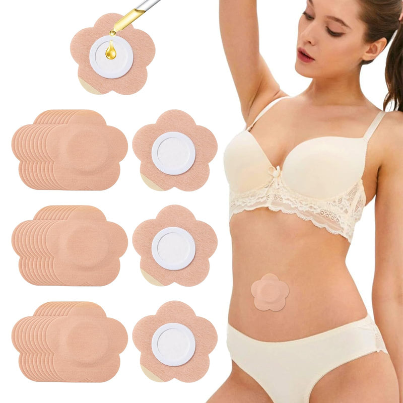 [Australia] - 50PCS Castor Oil Patches, FDA/MDR Certified Carrier Patches for Castor Oil | Medical-Grade Self-Adhesive Pads | Belly Button Patch for Caster Oil, Portable Breathable Anti Leakage Anti-Slip No Wash 