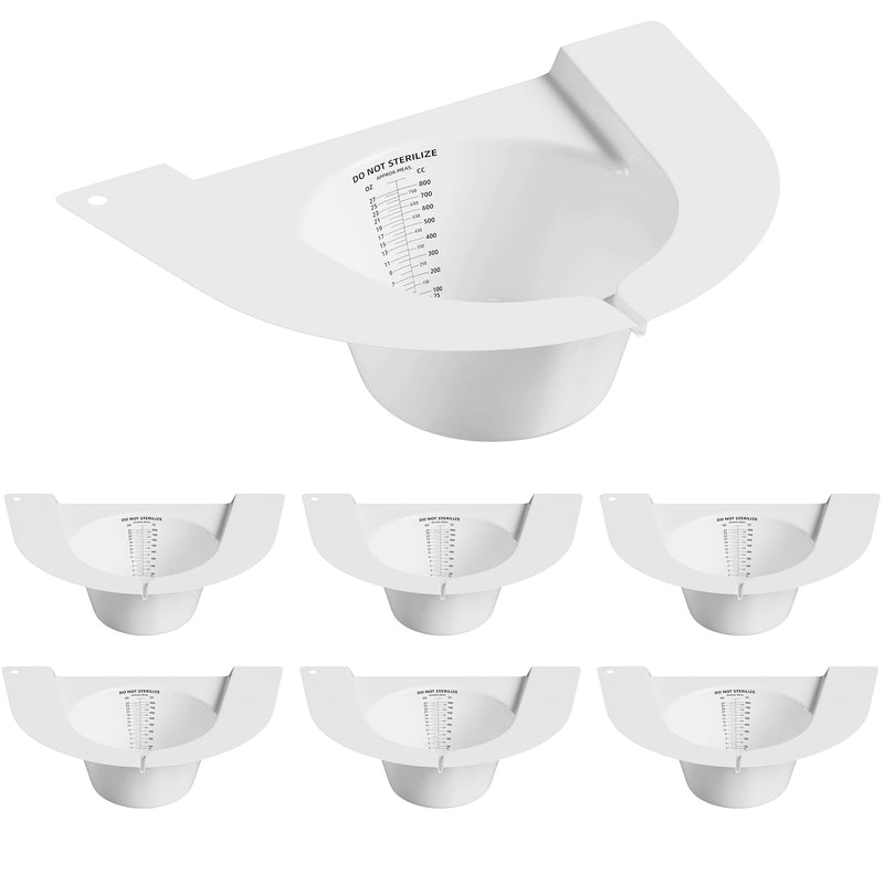 [Australia] - Graduated Specimen Collector Pans, Urine Collection Hat for Toilets and Commodes 27oz/800cc, Universal Urine Pee Stool Sample Collection for Women and Elderly, 6 Pack 