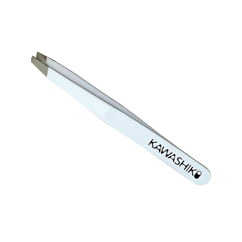 Hand-Sharpened Slant Tweezers | Ultra-Precision 25-Degree Angle for Eyebrow Shaping & Facial Hair Removal, Professional Stainless Steel for Women & Men (Pure White) Pure White