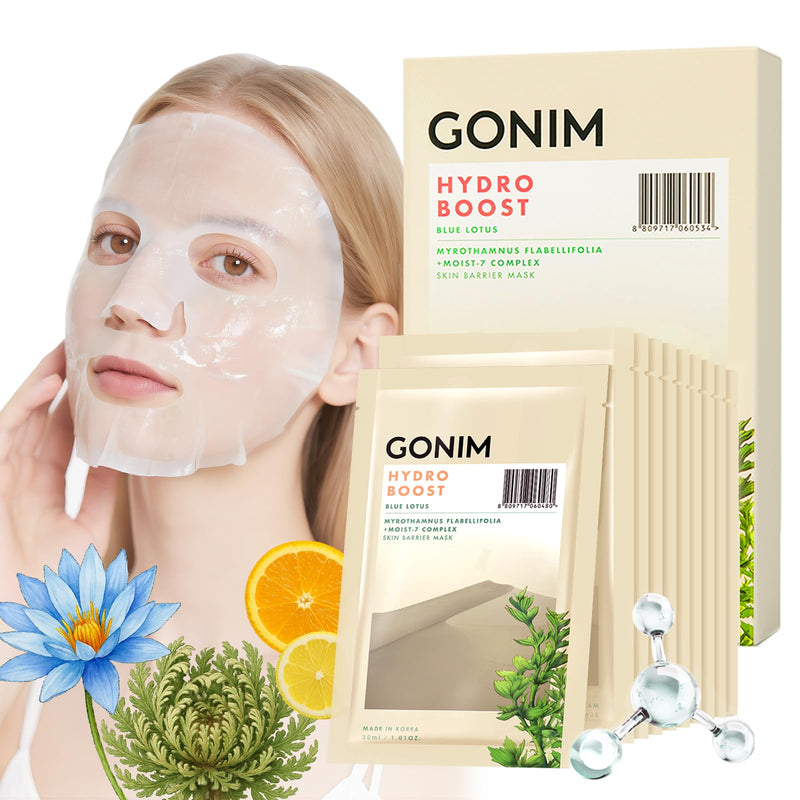 Korean Face Mask, Hydrating Sheet Mask with Hyaluronic Acid Serum | Face masks for women with collagen activation and vitamin C; Korean sheet mask for skin care, travel essentials, 30mlx10pcs 1 Count (Pack of 10)