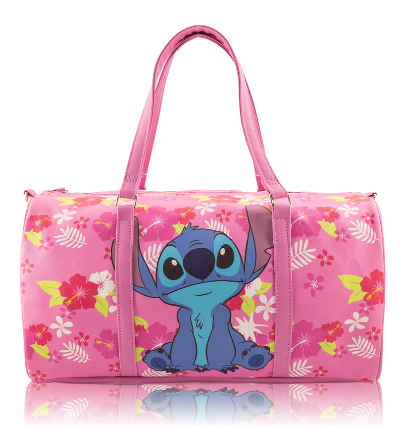 Stitch, Minnie, Mickey, Pooh, Harry Potter, or Jack Skellington 16" Leather Mini Travel Bag, Duffle Bag, Overnight Bag Stitch - Pink
