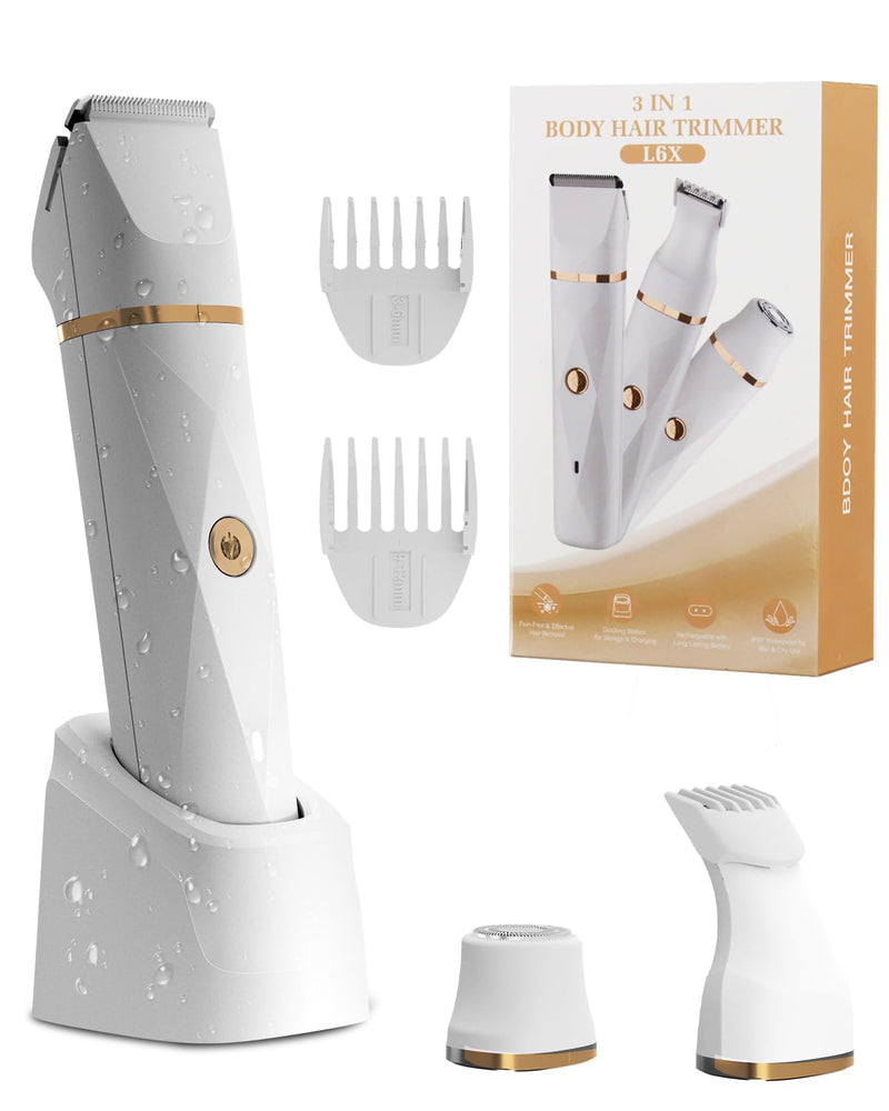 [Australia] - Bikini Trimmer for Women Waterproof,3 in 1 Electric Razors for Women,IPX7 Waterproof Hair Trimmer and Facial Hair Remover for Wet & Dry 