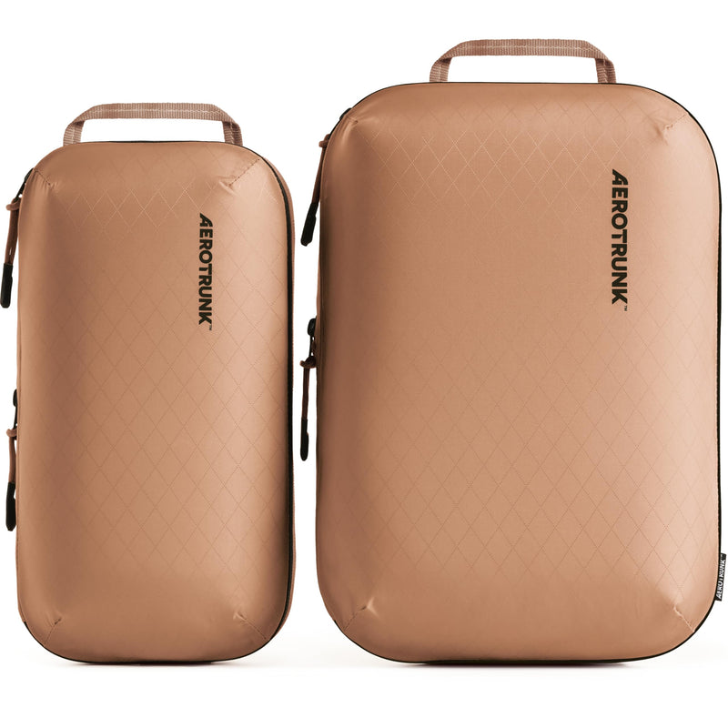 Ultralight Compression Packing Cubes for Travel, 3-Pack, Mocha | Pack 2x more clothes, Maximize luggage space, YKK Compression zippers, Stay organized, Ultralight travel organizer bags