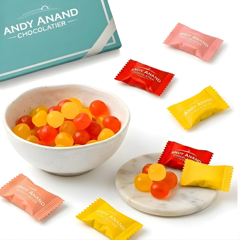 ANDY ANAND CHOCOLATIER Sugar Free Multivitamin Gummies, Strawberry, Mango, Pineapple, and Peach 50 Gummies, 50 Day Supply, Pack of 1