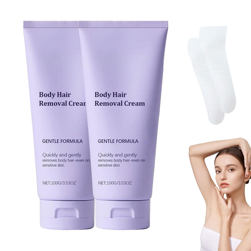 Gentle formula, Hydrateology facial hair removal cream, Luuma hair removal cream, suitable for all skin types, fast and smooth, suitable for men and women, removes unwanted hair (2pc) 2pc