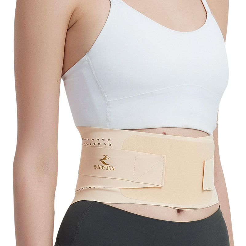 [Australia] - RANDY SUN Ultra Thin Back Brace, Lightweight Breathable for Women & Men, Invisible Waist Support Belt for Lower Back Pain Relief and Posture Correction Light Beige M Medium 
