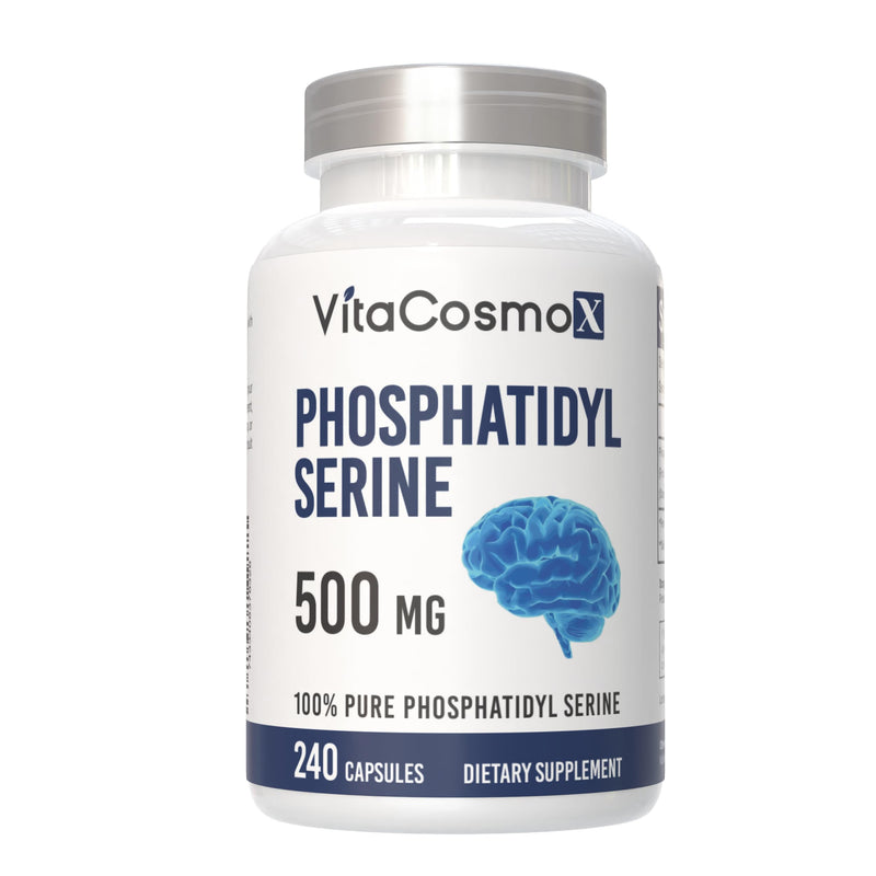 Phosphatidylserine, 500mg, 240 Veggie Capsules 100% Vegetarian, Non-GMO & Gluten Free 1