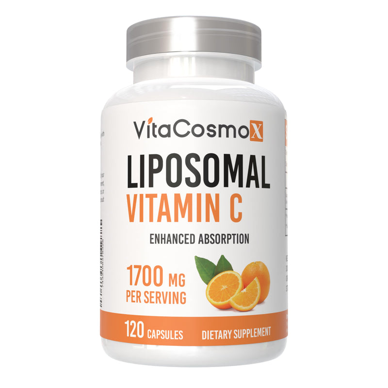 Liposomal Vitamin C Supplement, 1700mg, 120 Capsules 100% Vegetarian, Non-GMO & Gluten Free, High Absorption 1