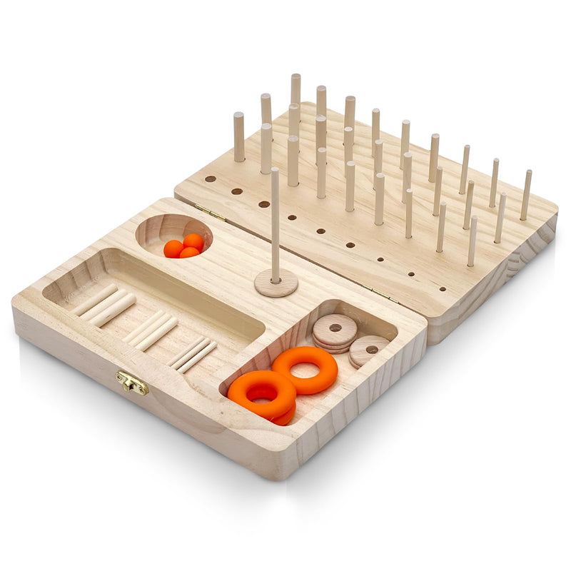 [Australia] - Wooden Pegboard Hand Therapy Tool, 36-Hole Finger Exercise Board with Pegs for Adults, Occupational Therapy & Rehabilitation to Improve Fine Motor Skills 