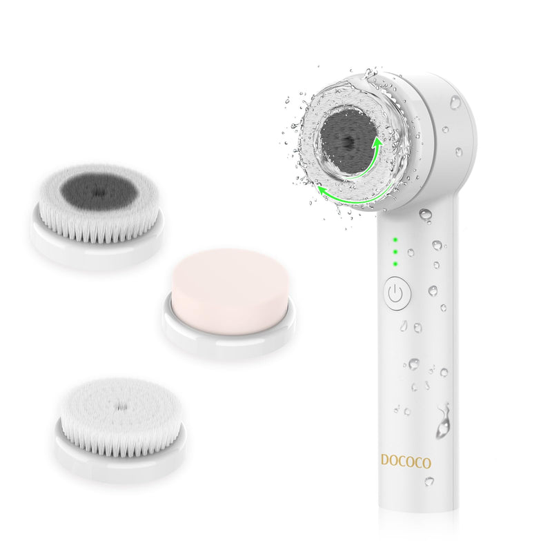 Facial Cleansing Brush, Electric Face Scrubber with 2 Rotational Directions, 3 in 1 Facial Brushes for Cleaning and Exfoliating, 3 Speeds Adjustable, Waterproof Face Wash Brush for Men Women