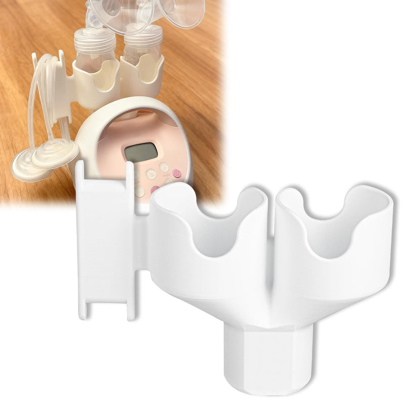[Australia] - Bottle Holder for Spectra S1 & S2, Dual Organizer with Hose Management Compatible with Spectra New/Old Bottle, Space-Saving & Easy Installation (White, New Breast Pump) White 
