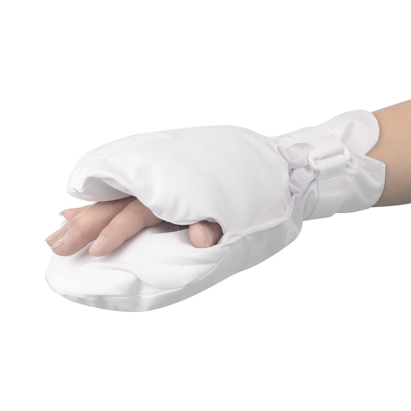 Adults Dementia Restraint Gloves Waterproof Padding Wrist Strap Braces Security Mitten for Dementia Patients Elderly Safety Hand Gloves Injury Protector Autism Finger Control Anti Scratch Mitts White