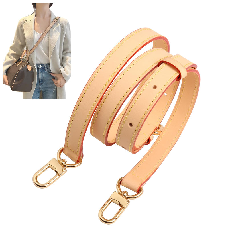 Genuine Vachetta Leather Crossbody Strap Vachetta Leather Replacement Bags Strap Adjustable Shoulder Strap for Speedy 20 25 30(Apricot Width 0.71“ Adjustalbe) Apricot Width 0.71“ Adjustalbe