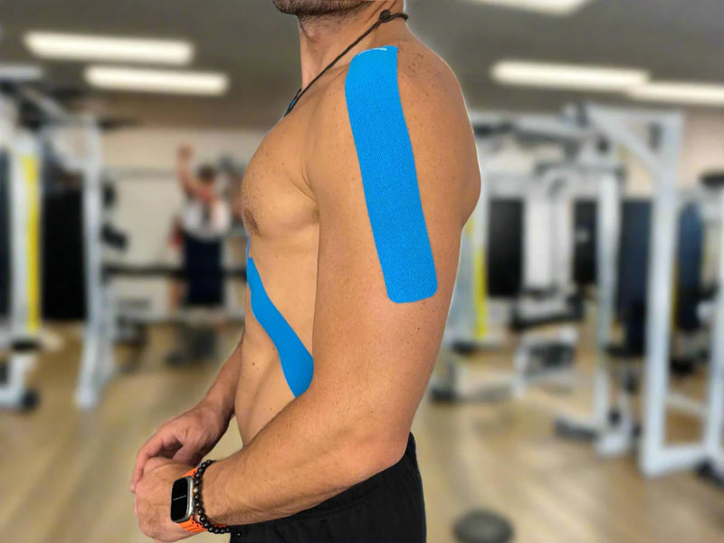 MedSense Kinesiology Athletic Tape, Blue, 2 Inch x 10 Feet Roll, Pre-Cut Strips, Professional Recovery Support for Sports, 20 Strips